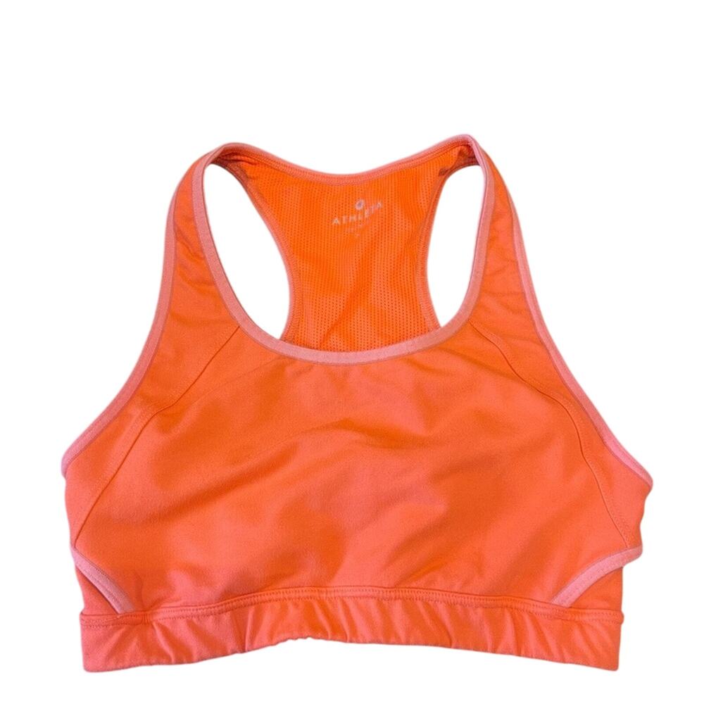 Athleta Orange Racerback Sports‎ Bra Small Mesh Back Workout Gym Activewear